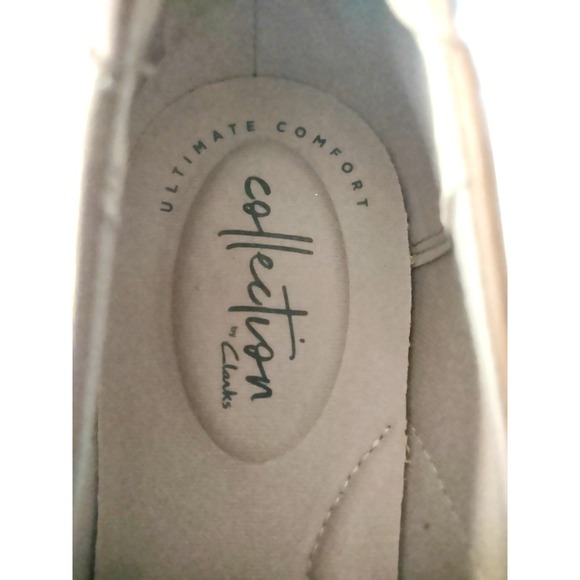 Collection by Clarks Women's‎ Tan/Blush Leather Comfort Slip-On Heel Shoes - Picture 3 of 12
